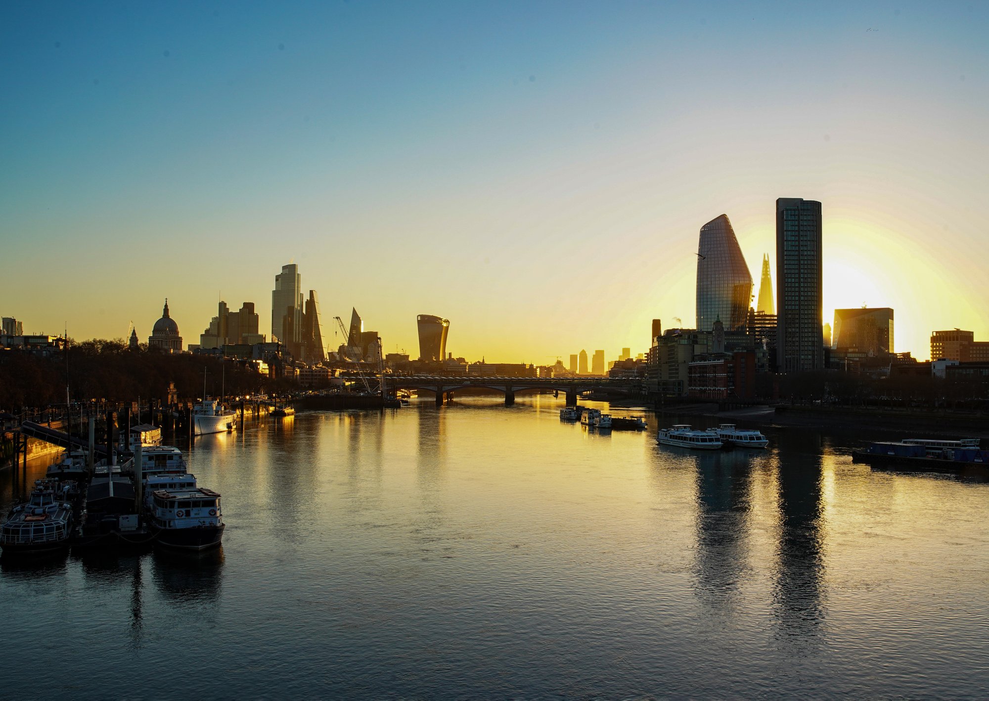 London skyline at sunrise